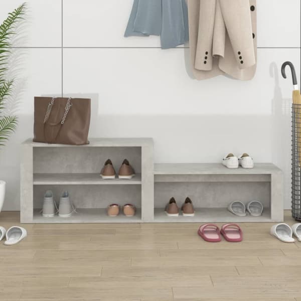 vidaXL skoreol 150x35x45 cm konstrueret træ betongrå -  Skoopbevaring