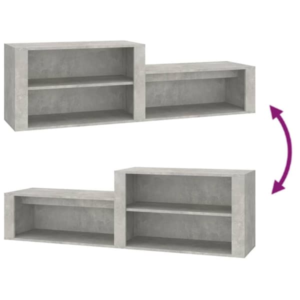 vidaXL skoreol 150x35x45 cm konstrueret træ betongrå -  Skoopbevaring