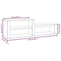 Miniatyrbillede 10 af 10: vidaXL skoreol 150x35x45 cm konstrueret træ betongrå -  Skoopbevaring