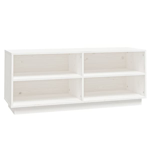 vidaXL skoreol 110x34x45 cm massivt fyrretræ hvid - Skoopbevaring
