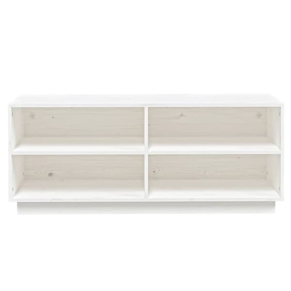vidaXL skoreol 110x34x45 cm massivt fyrretræ hvid - Skoopbevaring