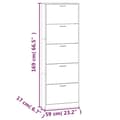 Miniatyrbillede 11 af 11: vidaXL skoskab 59x17x169 cm konstrueret træ hvid højglans -  Skoopbevaring