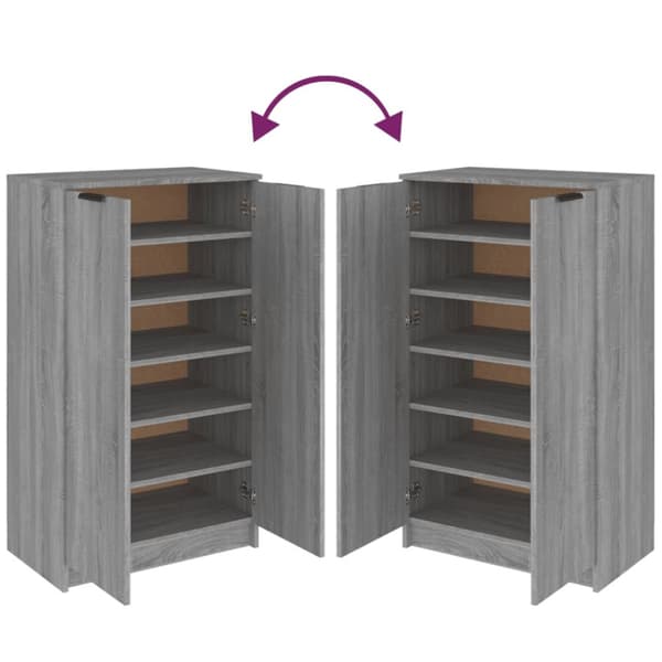 vidaXL skoskab 59x35x100 cm konstrueret træ grå sonoma-eg -  Skoopbevaring