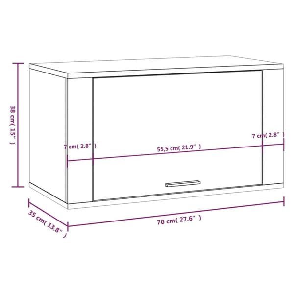 vidaXL væghængt skoskab 70x35x38 cm konstrueret træ sort -  Skoopbevaring