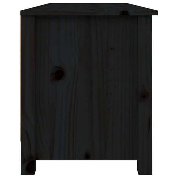 vidaXL skobænk 110x38x45,5 cm massivt fyrretræ sort -  Skoopbevaring