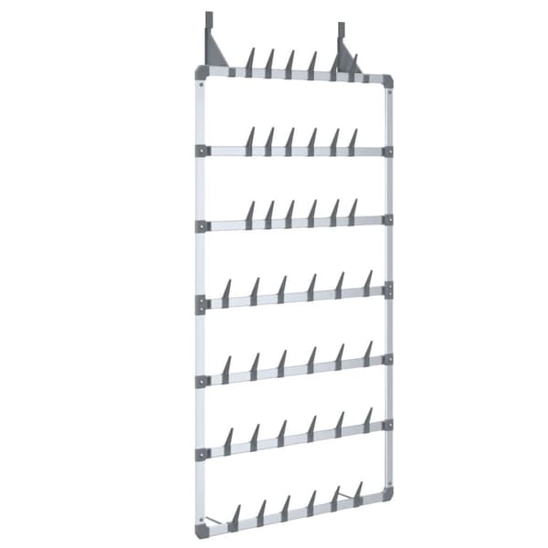 vidaXL hængende skostativ 66x13x139 cm sølvfarvet -  Skoopbevaring