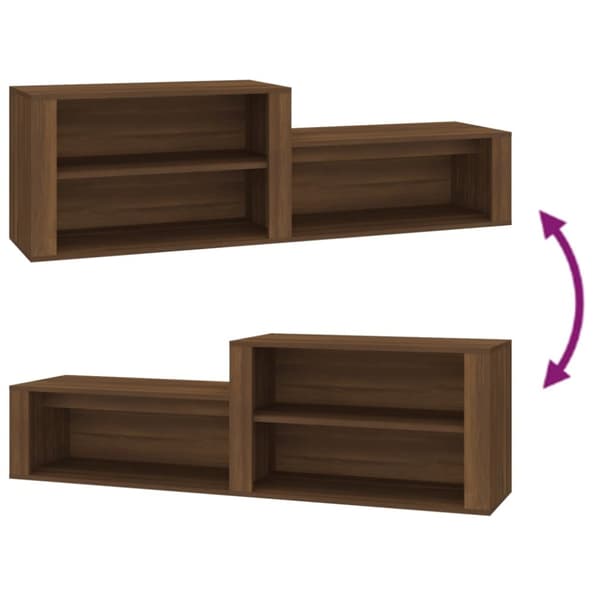 vidaXL skoskab 150x35x45 cm konstrueret træ brun egetræ -  Skoopbevaring