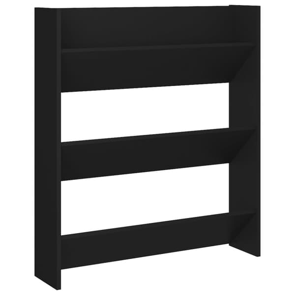 vidaXL Seinäkenkäkaappi musta 80x18x90 cm tekninen puu -  Kenkähyllyt & -telineet
