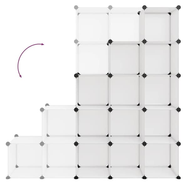 vidaXL kubeformede opbevaringskasser 15 stk. PP transparent -  Skoopbevaring