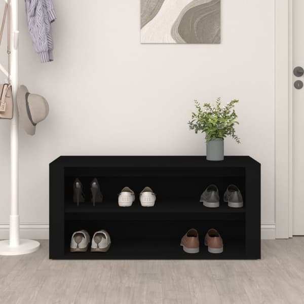 vidaXL Skohylla svart 100x35x45 cm konstruerat trä -  Skoställ & skohyllor