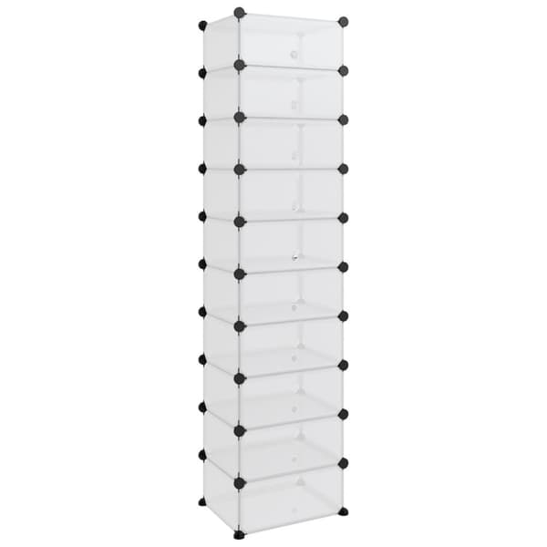 vidaXL Skohylla transparent 44x32x174 cm PP - Skoställ & skohyllor