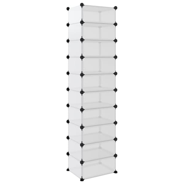 vidaXL Skohylla transparent 44x32x174 cm PP - Skoställ & skohyllor