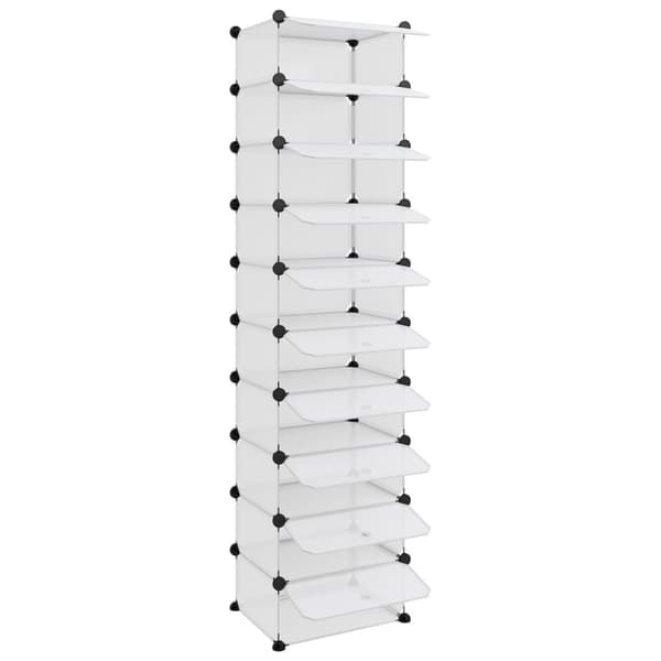 vidaXL Skohylla transparent 44x32x174 cm PP - Skoställ & skohyllor