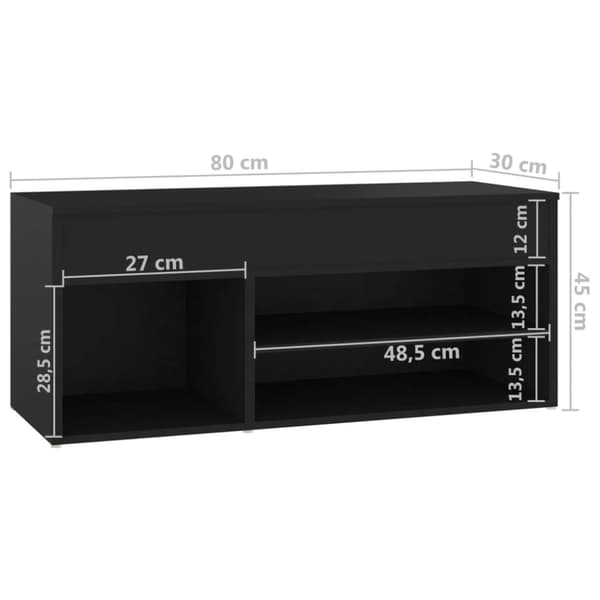 vidaXL skoreol 80x30x45 cm spånplade sort -  Skoopbevaring