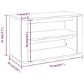 Miniatyrbillede 9 af 9: vidaXL skoreol 75x35x45 cm konstrueret træ hvid -  Skoopbevaring