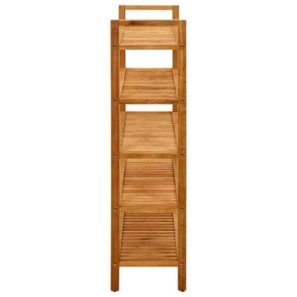 vidaXL skostativ med 5 hylder 100x27x100 cm massivt egetræ -  Skoopbevaring