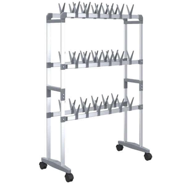 vidaXL skostativ med hjul 66x27x100 cm sølvfarvet -  Skoopbevaring