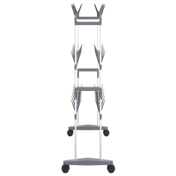 vidaXL skostativ med hjul 66x27x100 cm sølvfarvet -  Skoopbevaring