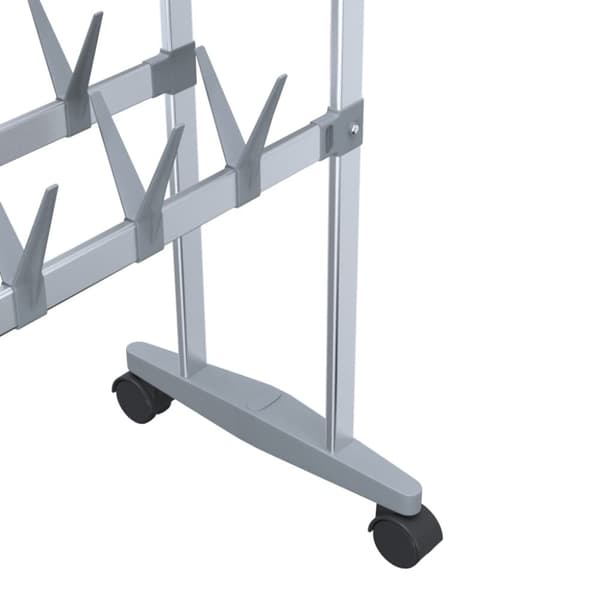 vidaXL skostativ med hjul 66x27x100 cm sølvfarvet -  Skoopbevaring