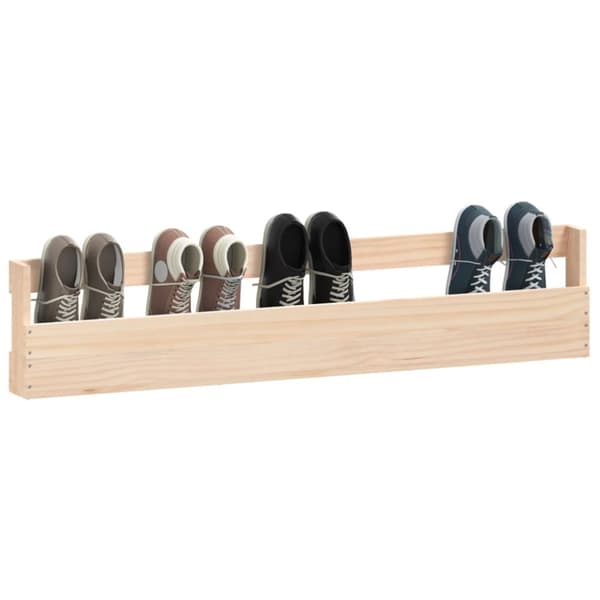 vidaXL væghængte skohylder 2 stk. 110x9x23 cm massivt fyrretræ -  Skoopbevaring