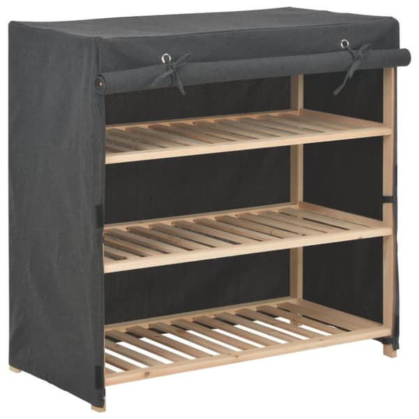 vidaXL skoskab med overtræk 79 x 40 x 80 cm stof grå -  Skoopbevaring