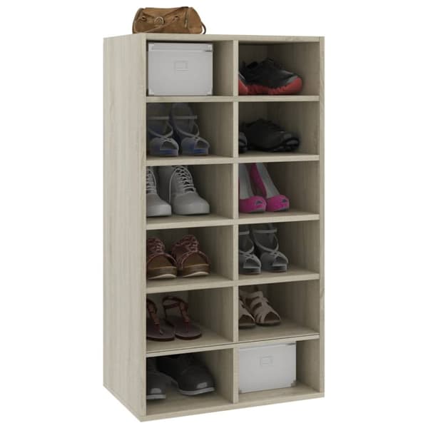vidaXL skoreol 54x34x100,5 cm konstrueret træ sonoma-eg - Skoopbevaring