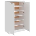 Pikkukuva 6 / 11: vidaXL Kenkäkaappi valkoinen 59x35x100 cm tekninen puu -  Kenkähyllyt & -telineet