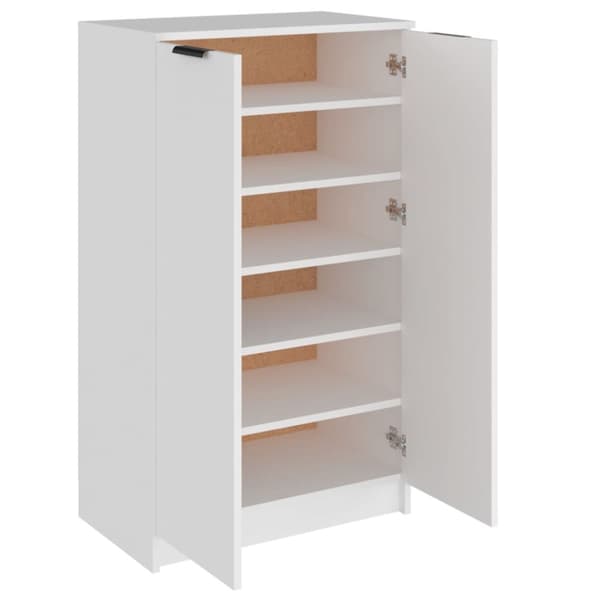 vidaXL Kenkäkaappi valkoinen 59x35x100 cm tekninen puu -  Kenkähyllyt & -telineet