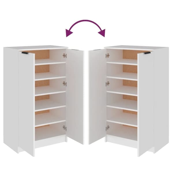 vidaXL skoskab 59x35x100 cm konstrueret træ hvid - Skoopbevaring