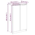Pikkukuva 10 / 11: vidaXL Kenkäkaappi valkoinen 59x35x100 cm tekninen puu -  Kenkähyllyt & -telineet