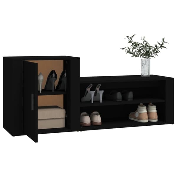 vidaXL Kenkäkaappi musta 130x35x54 cm tekninen puu -  Kenkähyllyt & -telineet