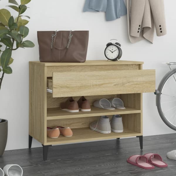 vidaXL skoreol 70x36x60 cm konstrueret træ sonoma-eg -  Skoopbevaring
