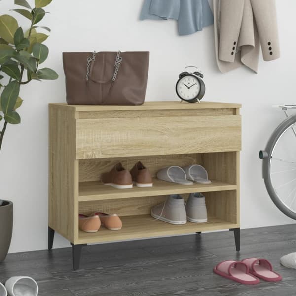 vidaXL skoreol 70x36x60 cm konstrueret træ sonoma-eg -  Skoopbevaring