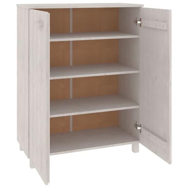 vidaXL skoskab HAMAR 85x40x108 cm massivt fyrretræ hvid -  Skoopbevaring
