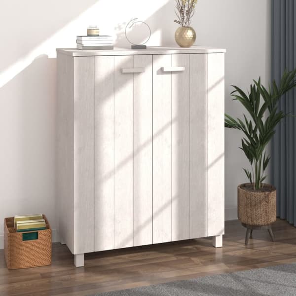 vidaXL skoskab HAMAR 85x40x108 cm massivt fyrretræ hvid -  Skoopbevaring