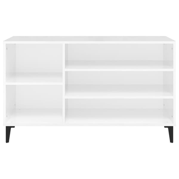 vidaXL skoreol 102x36x60 cm konstrueret træ hvid højglans -  Skoopbevaring
