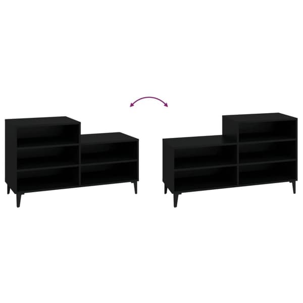 vidaXL skoreol 102x36x60 cm konstrueret træ sort -  Skoopbevaring