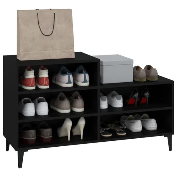 vidaXL skoreol 102x36x60 cm konstrueret træ sort -  Skoopbevaring
