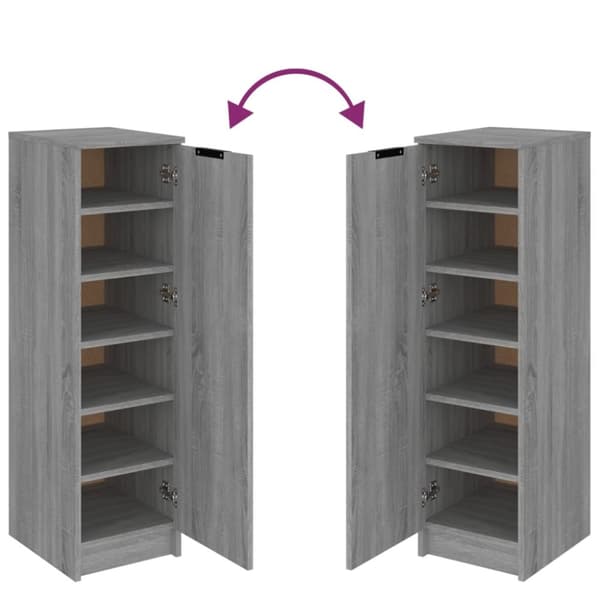 vidaXL skoskab 30x35x100 cm konstrueret træ grå sonoma-eg -  Skoopbevaring