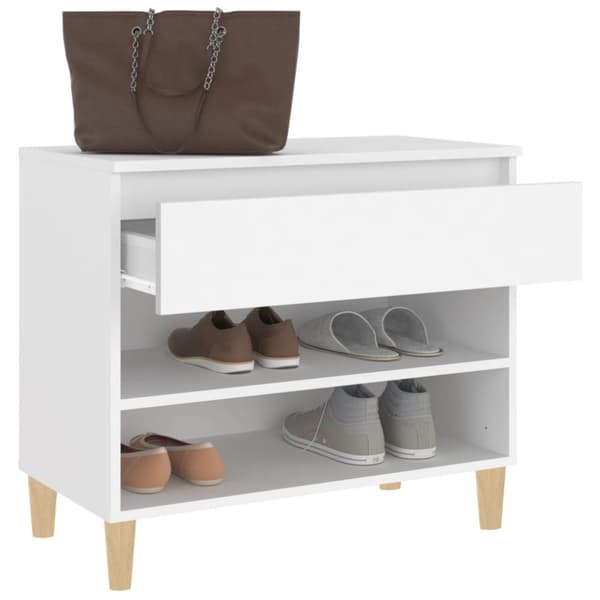 vidaXL Kenkäkaappi valkoinen 70x36x60 cm tekninen puu -  Kenkähyllyt & -telineet