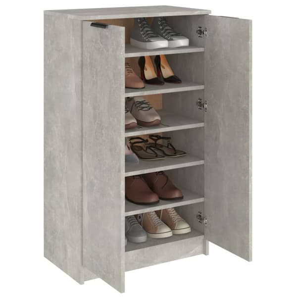 vidaXL skoskab 59x35x100 cm konstrueret træ betongrå -  Skoopbevaring