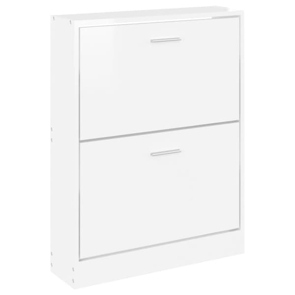 vidaXL skoreol 59x17x81 cm konstrueret træ hvid højglans -  Skoopbevaring
