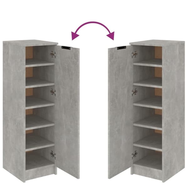 vidaXL skoskab 30x35x100 cm konstrueret træ betongrå -  Skoopbevaring