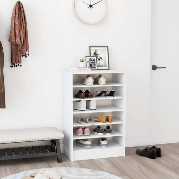 vidaXL Kenkäkaappi valkoinen 60x35x92 cm tekninen puu -  Kenkähyllyt & -telineet