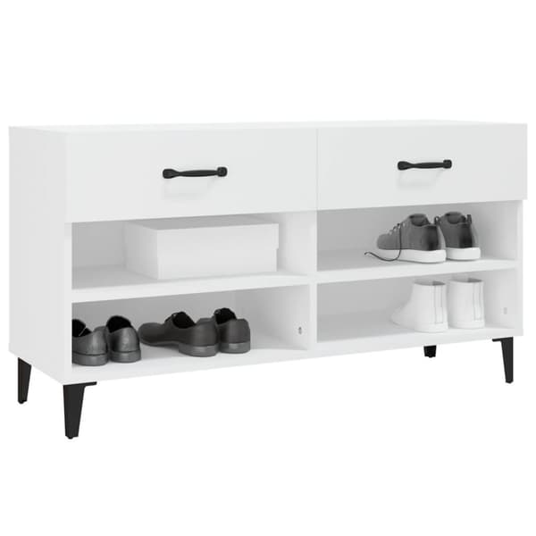vidaXL Skoskåp vit 102x35x55 cm konstruerat trä -  Skoställ & skohyllor