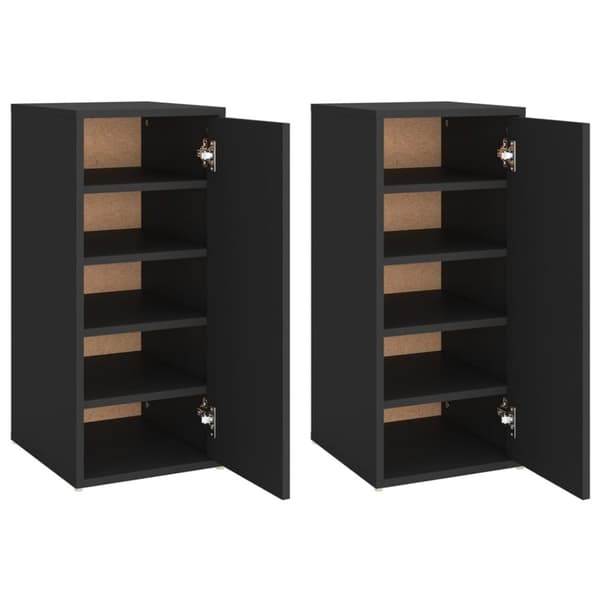 vidaXL skoskabe 2 stk. 32x35x70 cm konstrueret træ sort - Skoopbevaring