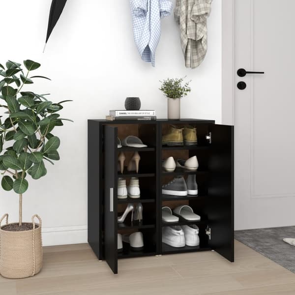 vidaXL skoskabe 2 stk. 32x35x70 cm konstrueret træ sort - Skoopbevaring