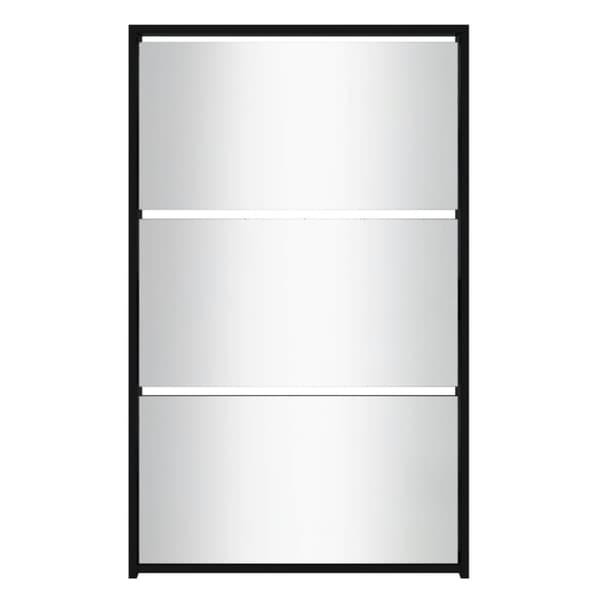 vidaXL skoskab med spejl 3 hylder 63x17x102,5 cm sort - Skoopbevaring