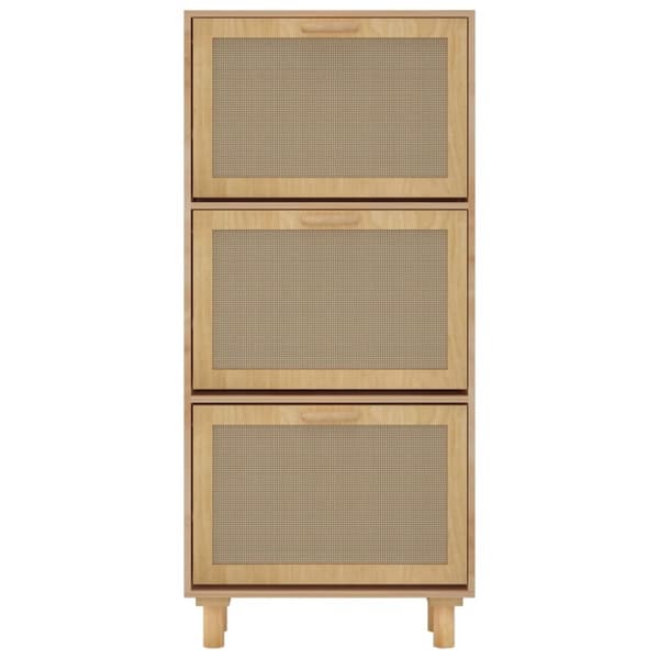 vidaXL Skoskåp Brun 52x25x115 cm konstruerat trä & naturlig rotting -  Skoställ & skohyllor