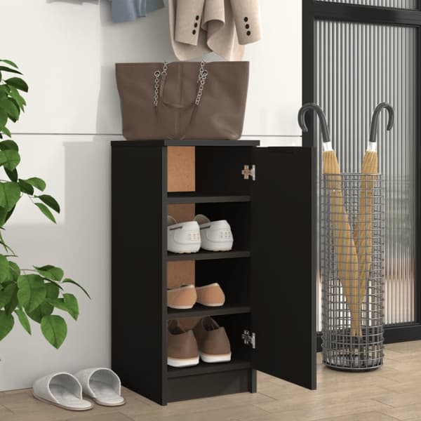 vidaXL skoskab 30x35x70 cm konstrueret træ sort -  Skoopbevaring
